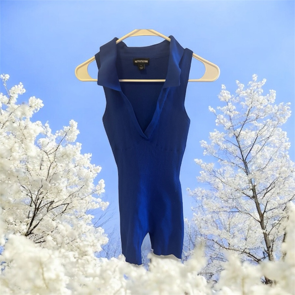 PrettyLittleThing Royal Blue Collared Bodysuit